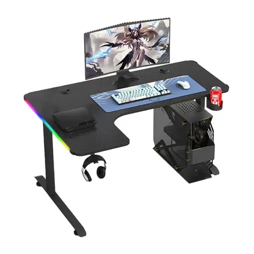 Gaming Table L Shaped - Left Side - Black - 140cm*60cm