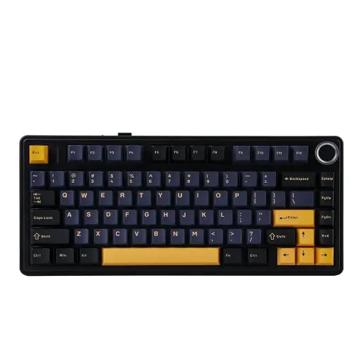 AULA F75 75% Wireless Mechanical Gaming Keyboard, 2.4GHz/Type-C/BT5.0, Graywood Switch V3 (Black/Dark Blue/Orange)