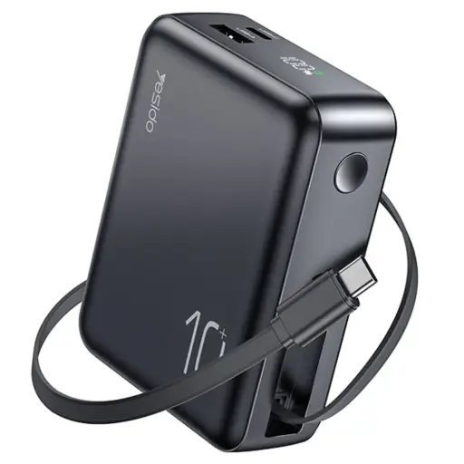 YESIDO YP70 10000mAh Power Bank Portable Charger with 70cm