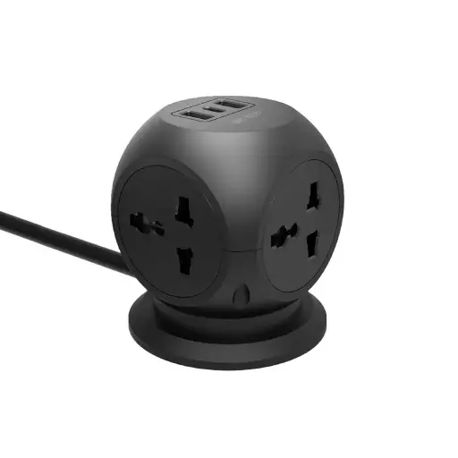 Green Lion MultiPort Desk Universal Socket - Black 