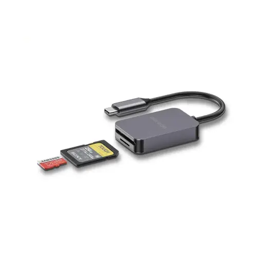 [PD-21CDR-GY] Porodo 2in1 USB-C Card Reader