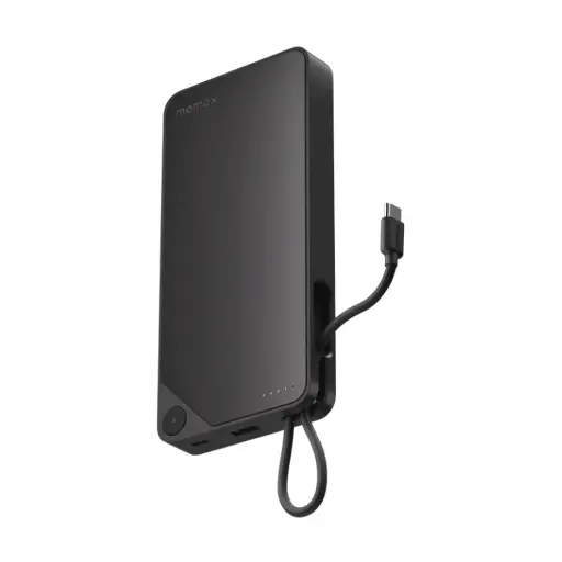 [IP153D] Momax 1-Power X 20,000Mah Power Bank With Built-In Usb-C Cable - Black 