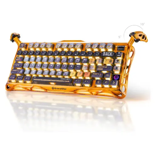 [GS-K1_Pro_Yellow] GravaStar Mercury K1 Pro Wireless Gaming Keyboard - Battle-Worn Yellow