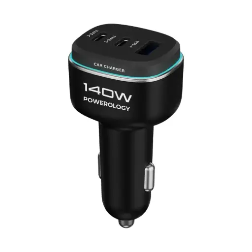 [PCCSR025BKGY] Powerology 140W Triple-Port High-Power Car Charger