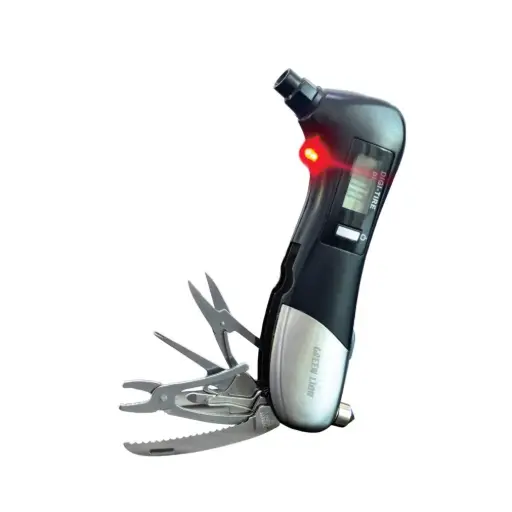 [GNDITIREPRBK] Green Lion Digital Tire Pressure Gauge 9 In 1 Rescue Tool - Black 