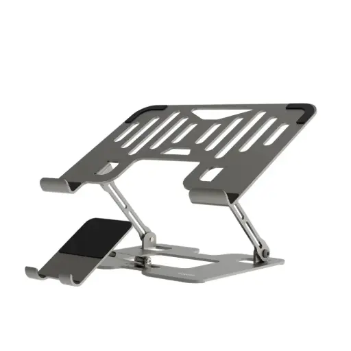 [PDHSM09SL] Porodo 2-in-1  Adjustable and  Foldable Laptop with  Phone Stand - Silver