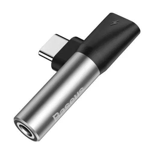 Baseus L41 Audio Converter Type-C to Type-C & 3.5mm Jack Adapter (Charge + Music) - Black
