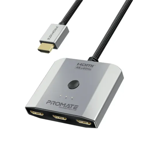 Promate Media switch-h3 4k High Resolution 3-in-1 Hdmi® Switch 4k@60hz