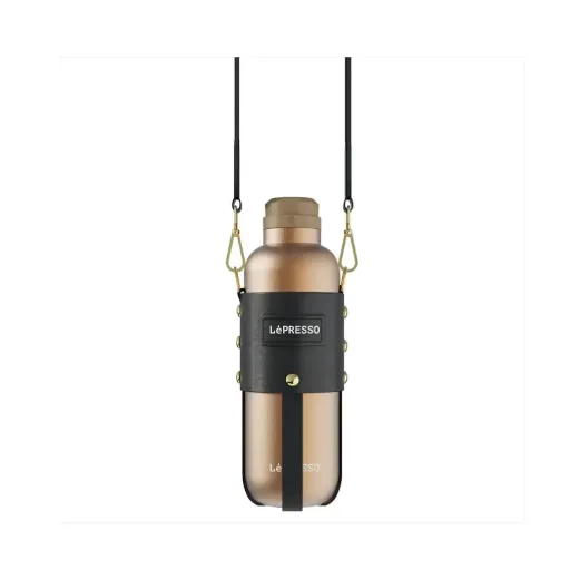 LePresso ThermaTrail Thermos Bottle with Crossbody Strap