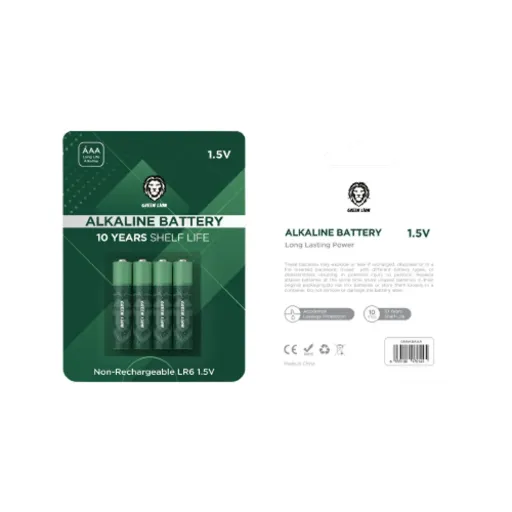 Green Lion Alkaline Battery AAA (4pcs/pack) 271,400mAh/1.5V