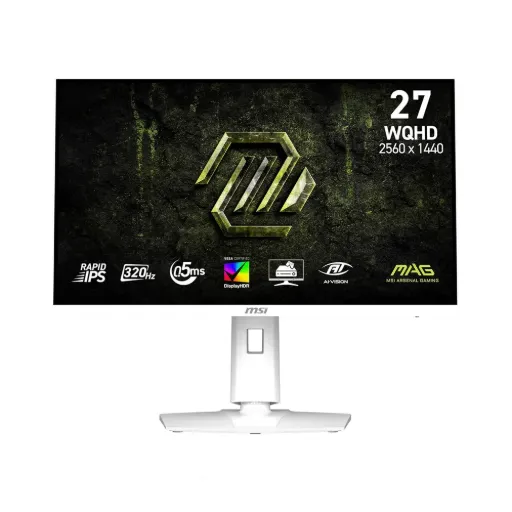 Msi MAG 274QRFW X32 27-inch 2560 x 1440 (QHD) Gaming Monitor, 320Hz, Adaptive Sync, HDR Ready, HDMI, VGA Port, VESA Mountable, Tilt, 4-Side Slim Bezel, 0.5ms, White