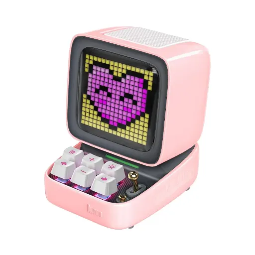 Divoom DitooMic 8bit Pixel Art Bluetooth Speaker with Mic and 16X16 LED App Controlled Front Screen