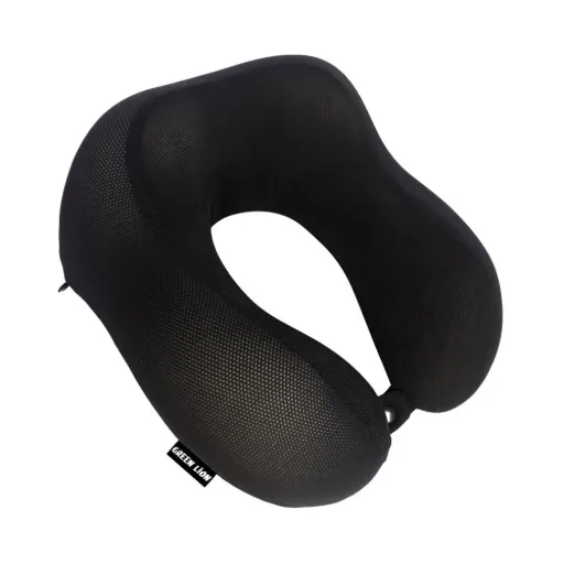 Green Lion Memory Foam Neck Pillow - Black