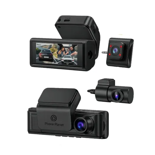 Phone Planet DC03 Three Channels Car Dash Cam 4K UHD - works with Apple Find My