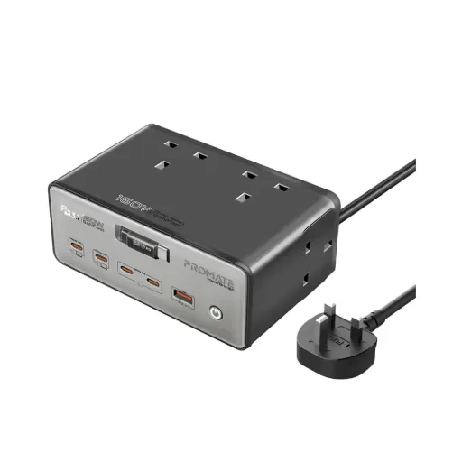 Promate 10-in-1 Charging Station with AC, USB-C, and USB Ports – PowerBrix-160