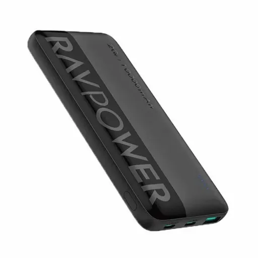 RAVPower 20W 10,000mAh Power Bank – 2x USB-C Ports & 1x USB Port – Black