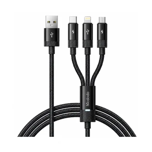 Mcdodo 3in1 USB to USB-C /Lightning /Micro USB Cable, 3.5A, 1.2m