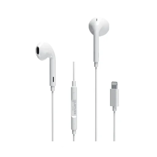 LENYES LF100-TC Lightning Wired Earphone (White)