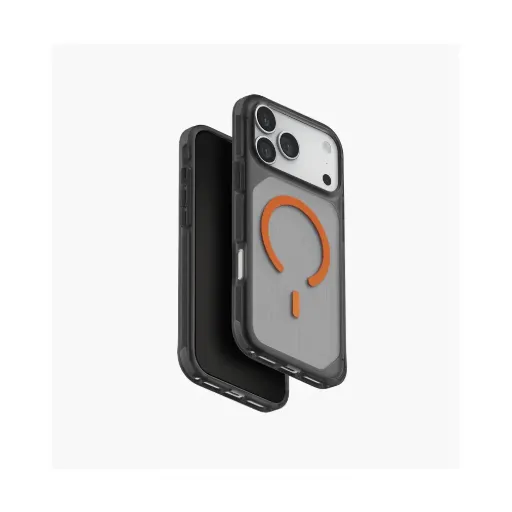 UNIQ Combat Active iP 17 PM Rugged Protective Case with Triple-Layer Impact Shield -Frost Smoke Orange
