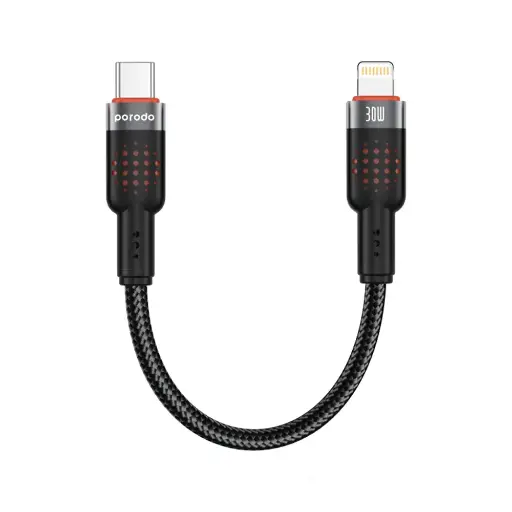 Porodo Braided Cable USB-C to Lightning - PD-CBL0015-BK