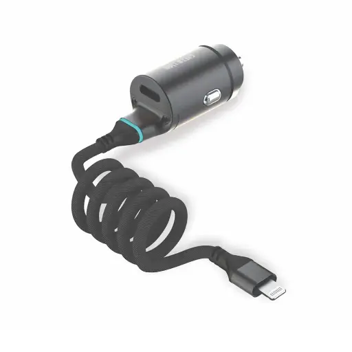Green Lion 45W PD Car Charger , Type-C Port & Lightning Cable - GNCC45WPDLGBK