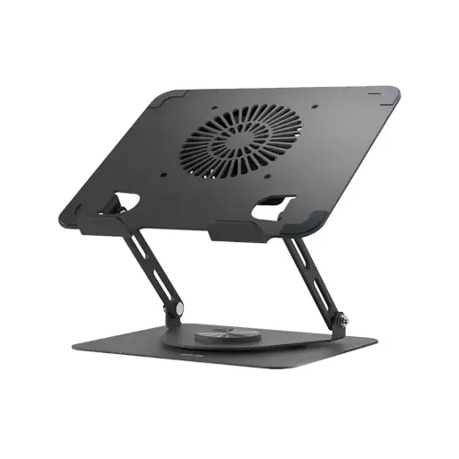 Green Lion Adjustable Laptop Stand with Cooling Fan - GNAD360STDBK