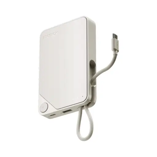 باور بانك مومكس 1-PowerX بسعة 10,000mAh مع كيبل USB-C مدمج – الموديل IP152W